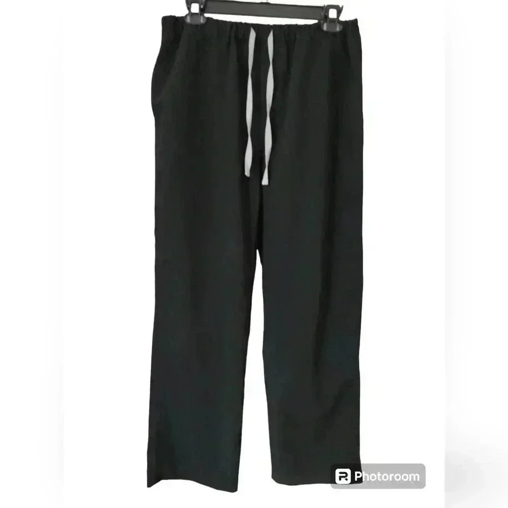 Figs men's black scrub set (large top/medium bottoms)